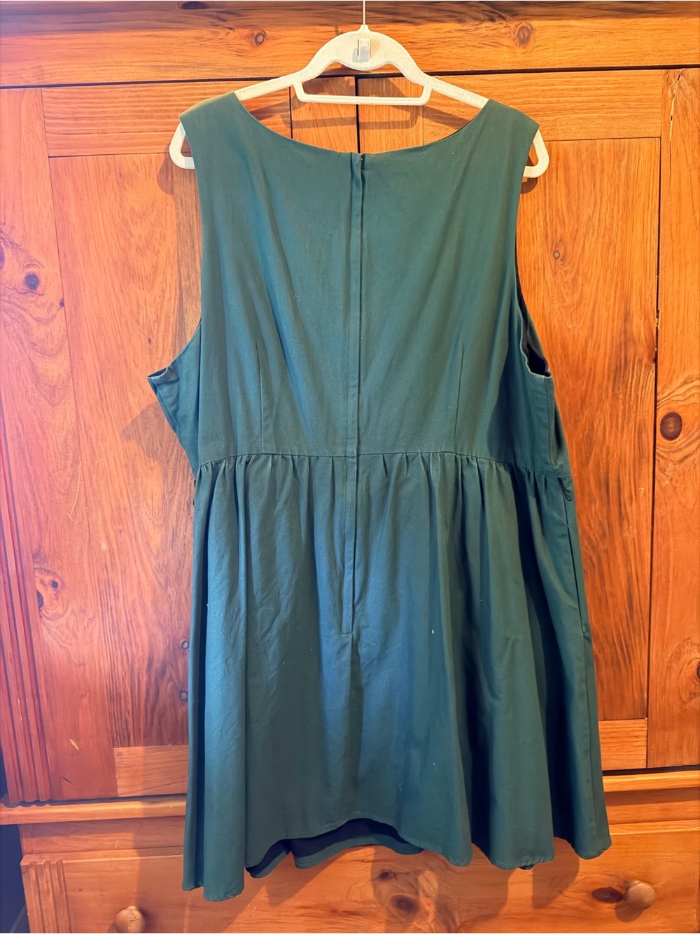 ModCloth Forest Green Sleeveless Square-Neck Fit & Flare Mini Dress - Picture 3 of 3